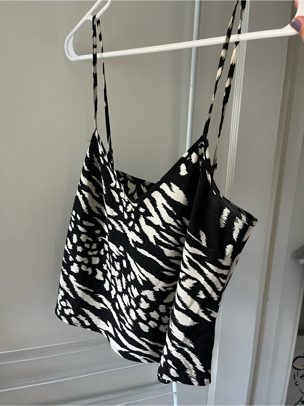 Silk - Black and White Animal Print Piper& Shaw Cami Top